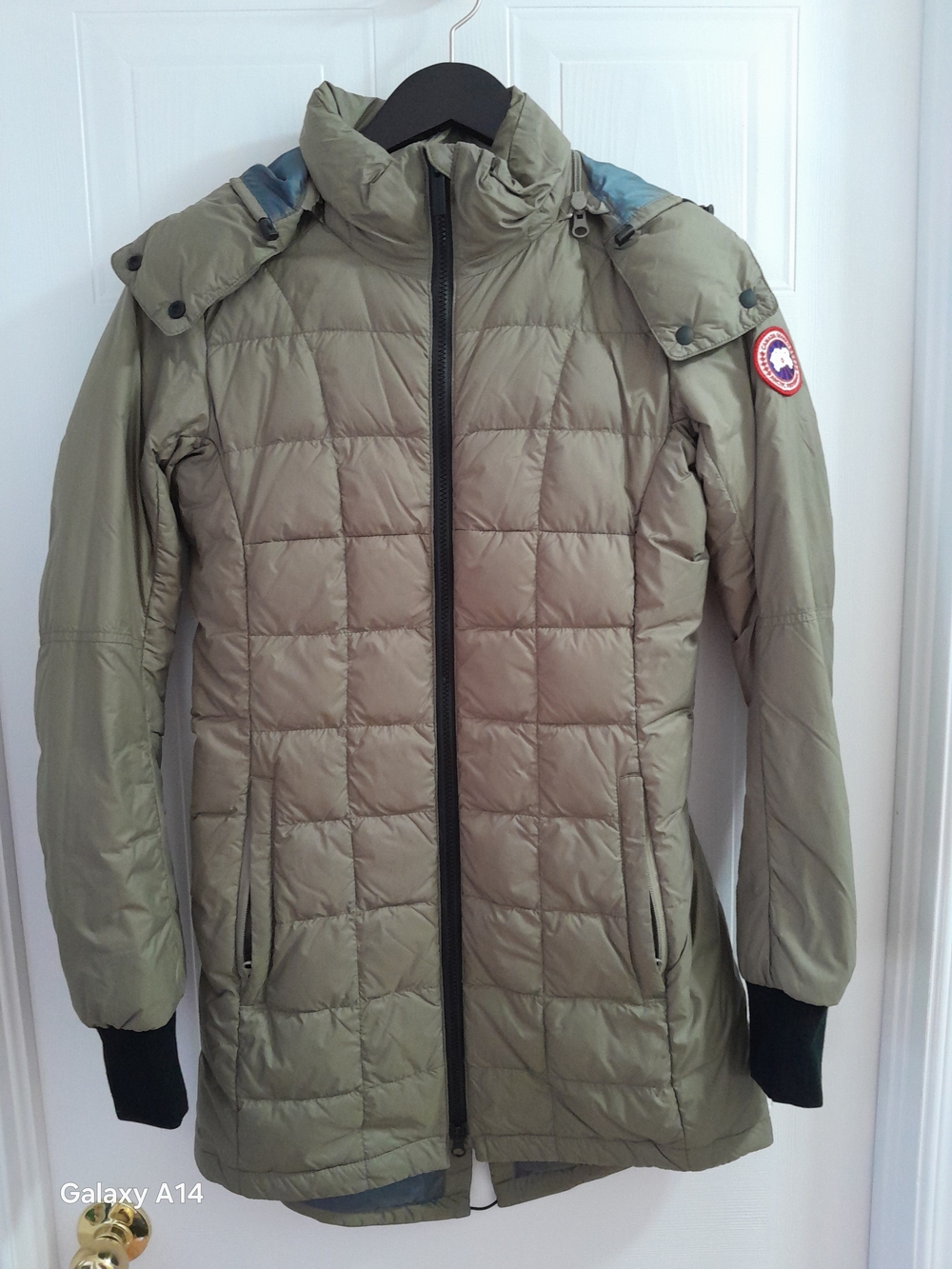 Canada Goose-Style Women's Olive Green Quilted Parka Jacket